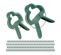 Relaxdays Plant Clips, 120x Set, 2 Sizes, Small, Spring Clamp, Tomato, Flower, Support, Garden, Stem, Green, 0.5 x 3 x 4 cm, 1 x 4.5 x 6 cm