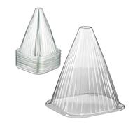 Relaxdays Plant Cover, Set of 80, Snail and Frost Protection, HxWxD: 22 x 19 x 19 cm, Greenhouse Cones, PVC, Transparent