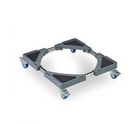 Relaxdays Plant Roller, Extendable Flower Trivet, 44x44-70x70 cm, Plastic, max. 250 kg, Indoor & Outdoor, Grey/Silver, Stainless Steel