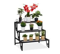 Relaxdays Plant Stand Metal 3 Shelves