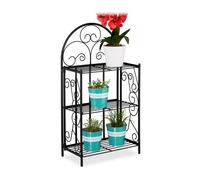 Relaxdays Plant Stand Metal 3 Shelves Foldable