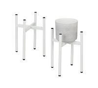 Relaxdays Plant Stand Set of 2, Iron, White, 31 x 37 x 37 cm