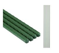 Relaxdays Plant Support Sticks, Set of 10, 100 cm, Ø 10 mm, Plastic-Coated Steel, Stakes for Climbing Flowers, Green
