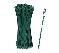 Relaxdays Plant Ties, Set of 200, 14cm, Adjustable Flower Holders, Reusable, Fixing Flowers, for Gardening & Home, Green