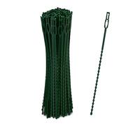 Relaxdays Plant Ties, Set of 200, 23cm, Adjustable Holders, Reusable, Fixing Flowers, for Gardening & Home, Green, 23 x 0.9 x 0.2 cm