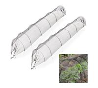 Relaxdays Plant Tunnel, Set of 2, Each 3 m Long, Bed Cover Against Pests, Fine-Meshed Bird Protection Net, Black, 50 x 70 x 300 cm