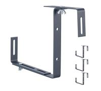 Relaxdays Planter Brackets, Set of 4, Adjustable, No-Drill Metal for Railings, Anthracite
