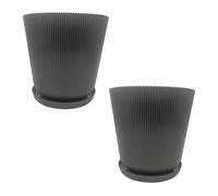 Relaxdays Planters with saucers, set of 2