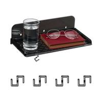 Relaxdays Plastic Bedside Table Black