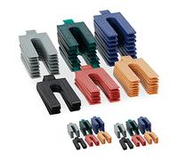 Relaxdays Plastic, Set of 144, Glazing Blocks in 6 Sizes, Spacer Plates 1-6 mm, DIY Construction, Colourful, 0.6 x 3.5 x 7.5 cm