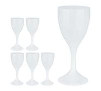 Relaxdays, Plastic Wine Glasses, Set of 6, Shatterproof, BPA Free, 250 ml, Reusable, Cups for Camping & Parties, White