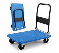 Relaxdays platform trolley, up to 300 kg, foldable XL platform, blue