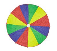 Relaxdays Play Parachute, for Children, 6m Diameter, 12 Handles, Rainbow, Outdoor, XXL, Sports Equipment, Multicoloured, Polyester, 0,1 x 600 x 600 cm