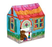 Relaxdays Play Tent for Children, 2 Entrances, Indoor & Outdoor, Country House Design, HWD: 103 x 96 x 75 cm, Colourful, Polyester