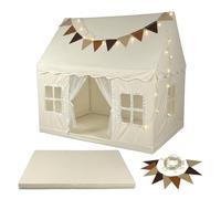Relaxdays play tent, HxWxD: 130x125x95 cm, beige