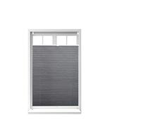 Relaxdays Pleated Blinds, No-Drilling, Adhesive Klemmfix, Folding Roller, Transparent, Shades, Grey, 100 x 130 cm