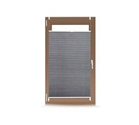 Relaxdays Pleated Blinds, No-Drilling, Adhesive Klemmfix, Folding Roller, Transparent, Shades, Grey, 60 x 130 cm