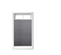 Relaxdays Pleated Blinds, No-Drilling, Adhesive Klemmfix, Folding Roller, Transparent, Shades, Grey, 80 x 130 cm