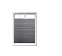 Relaxdays Pleated Blinds, No-Drilling, Adhesive Klemmfix, Folding Roller, Transparent, Shades, Grey, 90 x 130 cm