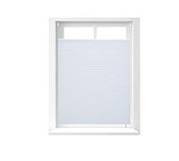 Relaxdays Pleated Blinds, No-Drilling, Adhesive Klemmfix, Folding Roller, Transparent, Shades, White, 90 x 130 cm
