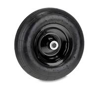 Relaxdays Wheelbarrow Tyre, 3.50-6, Pneumatic Spare Wheel, Steel Rim, with Valve, Supports up to 120 kg, Black, Rubber, 3.5-6