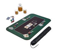 Relaxdays Poker Mat 100 x 60 cm, for all Variations, Gambling Table Cover Large, Anti-Slip, incl. Protective Bag, Green, Rubber