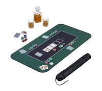 Relaxdays Poker Mat 120 x 60 cm, for all Variations, Gambling Table Cover Large, Anti-Slip, incl. Protective Bag, Green, Rubber