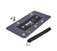 Relaxdays Poker Mat 180 x 90 cm, for all Variations, Gambling Table Cover Large, Anti-Slip, incl. Protective Bag, Black, Rubber