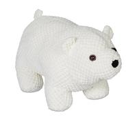 Relaxdays Polar Bear Doorstop, Fabric with Sand Filling, Door Bumper, Floor Protector, HxWxD: 15 x 14 x 28.5 cm, White, Polyester, 15 x 14 x 28,5 cm