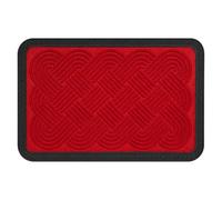 Relaxdays polypropylene doormat, knotted, weatherproof, non-slip, red