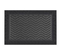 Relaxdays Polypropylene Doormat, Zigzag, Weatherproof, Non-slip, Black
