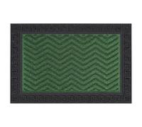 Relaxdays polypropylene doormat, zigzag, weatherproof, non-slip, green | indoor/outdoor, dirt-trapping