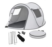 Relaxdays Pop-up Tent, 2-3 people, quick set-up, UPF 50+, grey