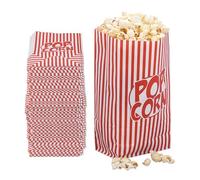 Relaxdays Popcorn Bags, Set of 240, Striped, Retro Look, Cinema, Movie Night Accessory, Cardboard, Container, Red/White, Paper, 26 x 13 x 8 cm