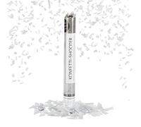 Relaxdays Popper, Confetti, Birthday Party, Wedding, Celebration, H x D: approx. 40 x 5 cm, Silver, Cardboard