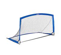 Relaxdays Portable Football Goal, Garden Play Equipment, Kids & Adults, 115 x 195 x 115 cm, Soccer Goalposts, Blue/Black