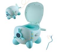 Relaxdays Potty, Aeroplane Design, with Inner Insert & Splash Guard, for Kids, Plastic, 27 x 31 x 40 cm, Mint