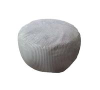 Relaxdays pouf, cord, HxD: 25 x 35 cm, polystyrene filling, round floor cushion, living room stool, light grey, Plastic, Polyester, Cotton, 25 x 35 x 35 cm