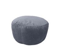Relaxdays pouffe, cord, HxD: 35 x 50 cm, polystyrene filling, round cushion, living room stool, dark grey, Polyester, Cotton, Plastic, 35 x 50 x 50 cm
