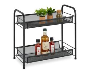 Relaxdays Practical Metal Spice Rack with 2 Trays