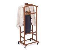 Relaxdays Premium bamboo valet stand on castors