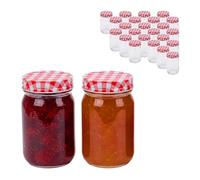 Relaxdays preserving jars, 25-pack, 400 ml, twist-off lids, large jam jars, clear