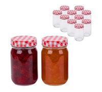 Relaxdays preserving jars, set of 12, 400 ml, twist-off lids, for preserving & canning, large jam jars, clear