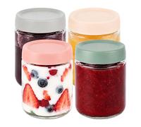 Relaxdays Set of 4 jam jars, 450 ml