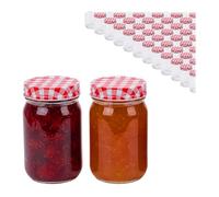Relaxdays preserving jars, set of 50, 400 ml, twist-off lids, large jam jars, clear