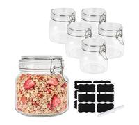 Relaxdays preserving jars, set of 6, 750 ml, clear