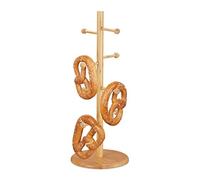 Relaxdays 10032114 Bars, H x D, Large Tree, Sausage, Natural Pretzel Stand, 8 Arms, Mug Rack, Tea Cup Hanger, Holder, Kitchen Storage, HxD: 50 x 19.5 cm, Bamboo