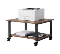 Relaxdays, Printer desk with castors, 2 shelves, Industrial Black