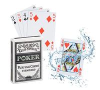 Relaxdays Professional Plastic Poker Cards, Impermeable Playing Cards, Durable, Deck of 54, White