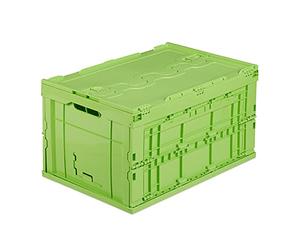 Relaxdays Professional Storage Box, Sturdy, Commercial Crate, Lidded, 32.5x58x39.5cm, Green